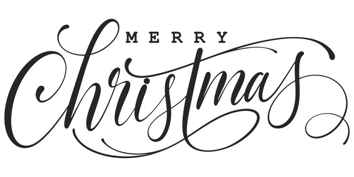 Merry christmas lettering calligraphy vector eps