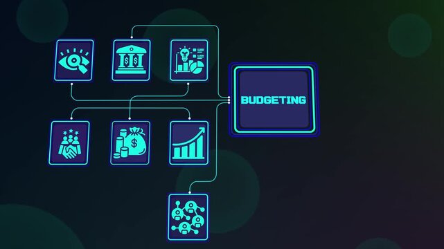 BUDGETING financial business network for expense control, resource allocation, savings, investment planning, revenue management and sustainable growth.
