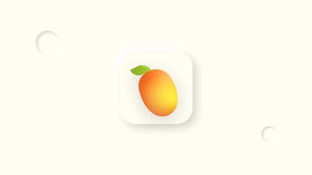 Minimalist fruit pattern background with orange apricot icons