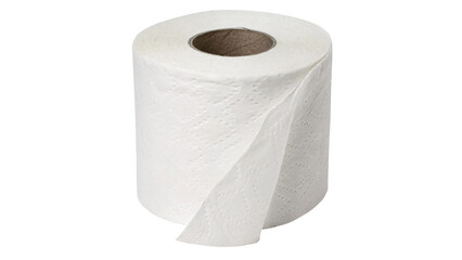 Fototapeta premium Single soft white paper toilet tissue roll household hygiene product isolated on transparent background