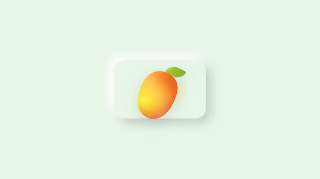 Minimalist grid pattern of fresh mango fruit icons on green