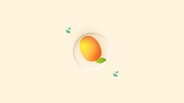 Mango fruit pattern repeating on cream background