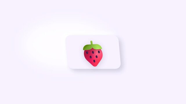Minimalist strawberry icons floating on a light background pattern