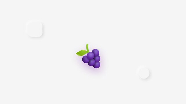 Purple grape fruit pattern on white textured background
