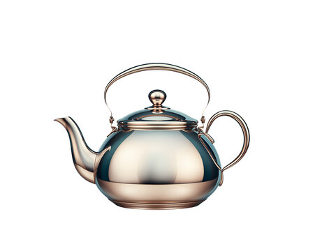 Metallic teapot with elegant shape