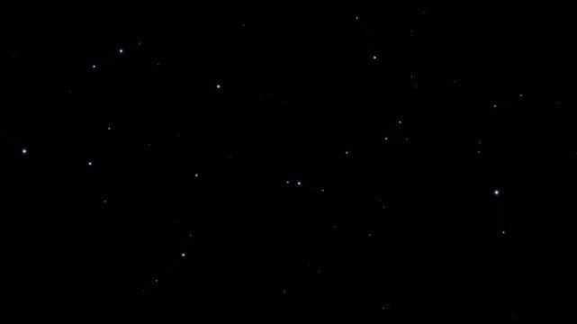 Abstract Night Sky Star Network Plexus Loop with Twinkling Stars and Constellation Astrological Pattern