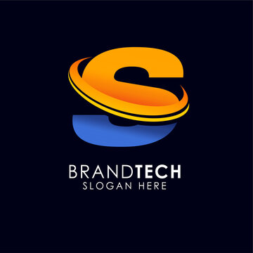 Modern Abstract Letter S Logo Design Featuring Dynamic Curved Elements and Vibrant Gradient Professional Corporate Identity Concept