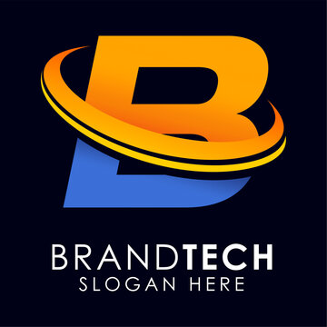 Modern Professional Letter B Logo Concept Featuring Dynamic Swoosh and Gradient Design for Innovative Tech and Creative Corporate Identity Branding