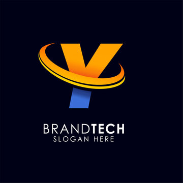 Modern Letter Y Logo Concept with Dynamic Swoosh Elements for Innovative Corporate Identity and Professional Technology Branding