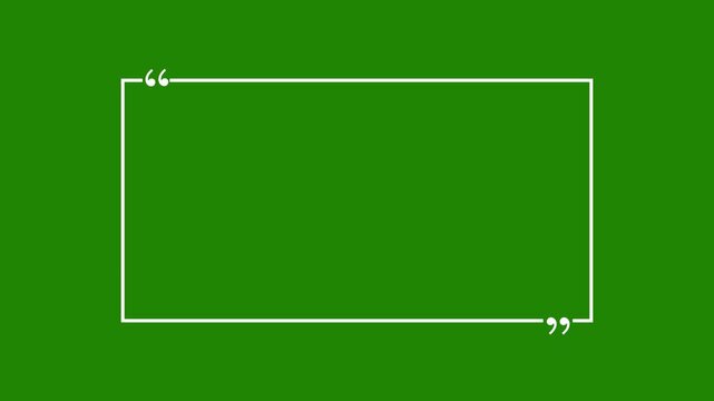 Green Background With White Quote Box And Quotation Marks For Text And Copy Space text box