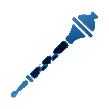 Blue conductor baton icon musical director wand symbol, orchestra leader stick music baton orchestra baton isolated on a transparent background