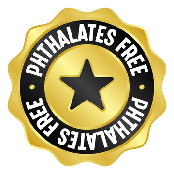 phthalates free golden badge. phthalates free gold seal or medal