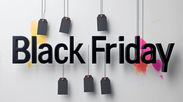 Banner poster card Black Friday Neon Sale Sign Percentage Discount offer promotion AI Generative