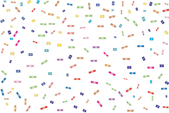 Colorful confetti isolated on transparent background