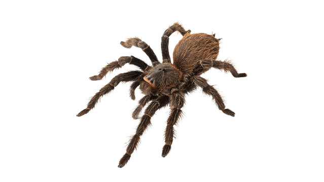 Wild hairy tarantula spider exotic insect creepy wildlife creature isolated on transparent background