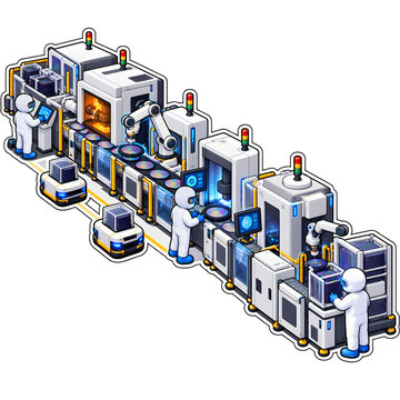 Advanced Microchip Manufacturing featuring Human-Robot Collaboration and Automated AGV