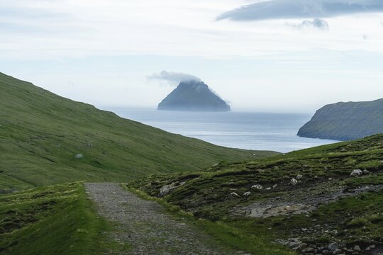 Road towards Sandvik, Suduroy, Faro Islands