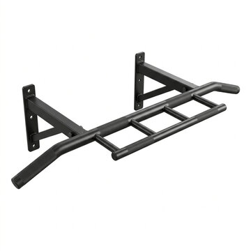 Doorway Pull Up Bar, Isolated on White Background, Studio Shot, Metal Chin Up Calisthenics Exercise Equipment, Gym, Clipping Path, Cutout, Trainer
