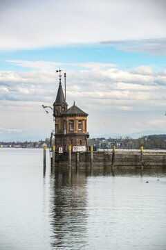 Old tower in harbor entrance, Konstanz, Lake Constance, Baden-W&uuml;rttemberg, Germany