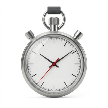 Digital Sports Stopwatch, Isolated on White Background, Studio Shot, Electronic Chronograph Timer, Referee Countdown Clock, Clipping Path, Cutout
