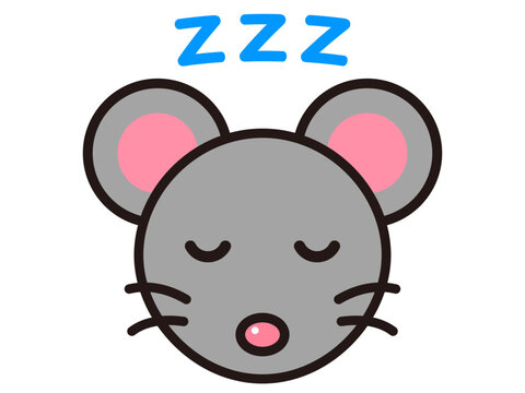 ネズミの顏アイコンイラスト素材5