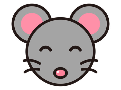 ネズミの顏アイコンイラスト素材2