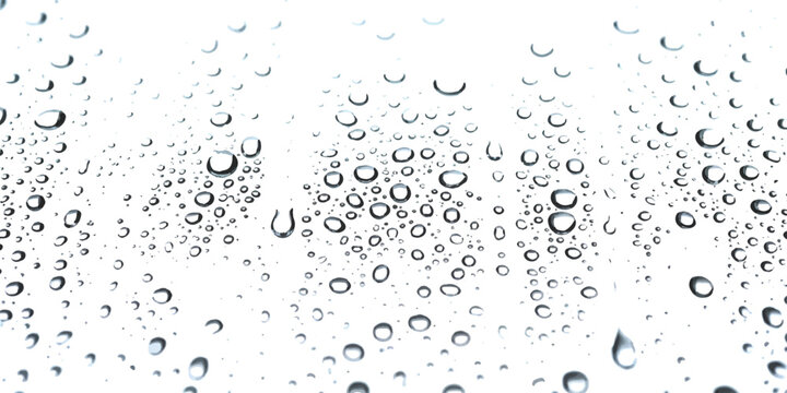 Clear water rain drops on a window glass surface