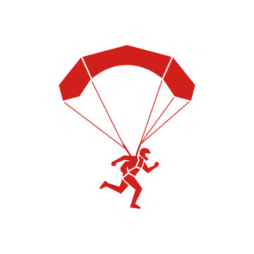 Skydiver with Parachute Icon