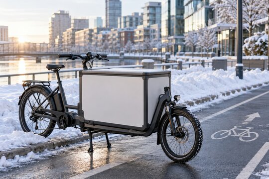 Vehicle-to-home concept with EV connected to bidirectional wall unit beside house for winter energy and electric mobility campaigns