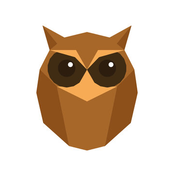 Geometric Owl Icon Isolated