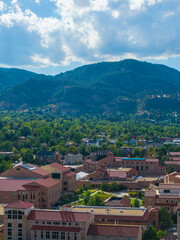 Fototapeta premium Aerial shot of the University of Colorado in Boulder Colorado USA