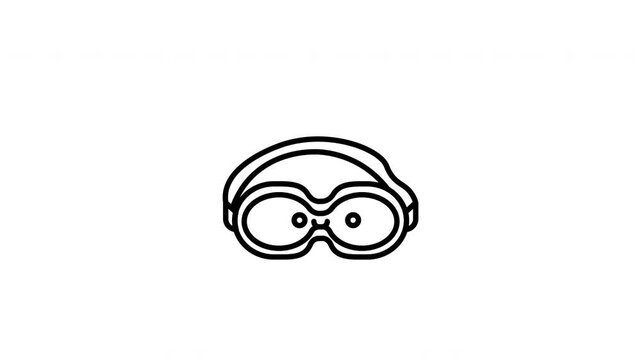 Diving Mask, snorkeling gear, scuba diving, underwater sports, diving icon, animation, animated