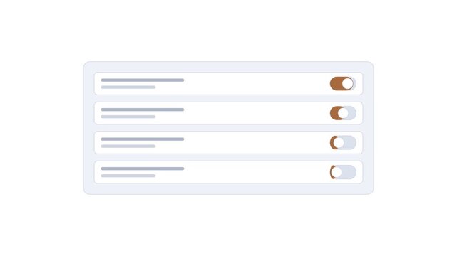 Animated Toggle Switches in Settings Panel