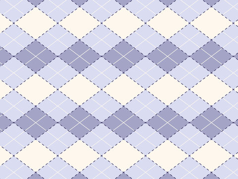 Seamless lavender and cream argyle pattern background