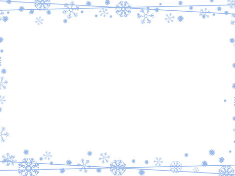 Winter snowflake star rectangular border frame
