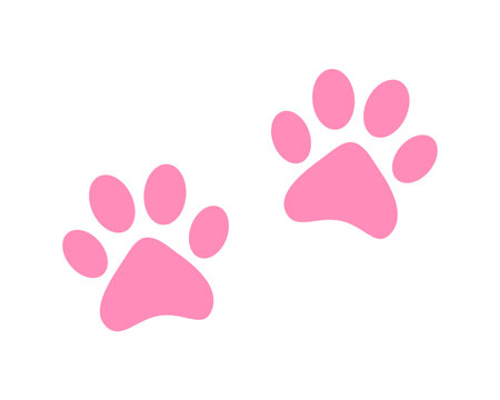 Pink paw prints icon