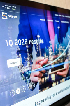 Mexico city, mexico, 05 04 2026, saipem corporate website displaying q1 2026 results