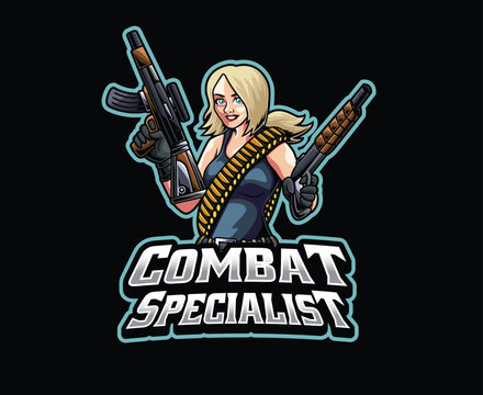 Female Combat Specialist Mascot