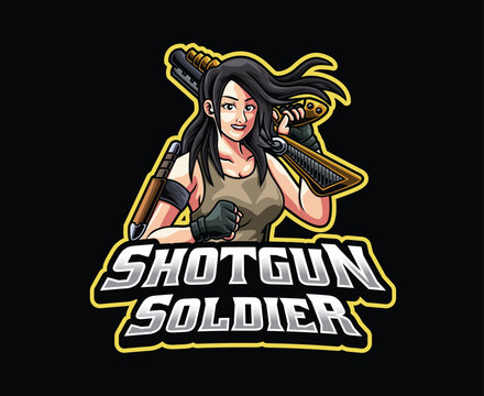 Female Shotgun Soldier Mascot