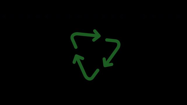recycle symbol animation Corporate Emerald Sustainability ESG Waste Management 4K