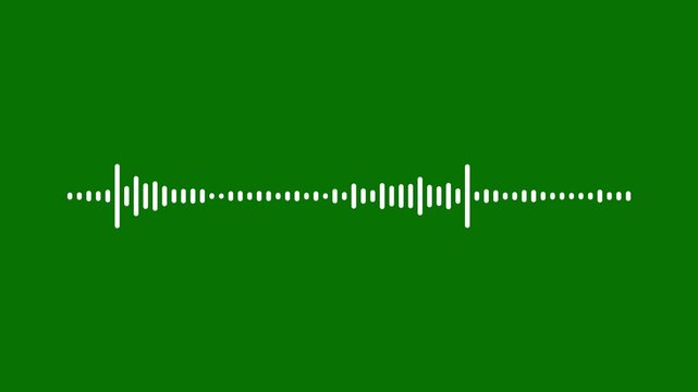 White audio waveform spectrum animation, clean white audio waveform animation, audio visualizer spectrum, green background overlay 4k music beat equalizer.