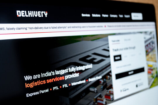 Mexico city, mexico, 05 26 2026, delhivery india logistics services website and tracking interface