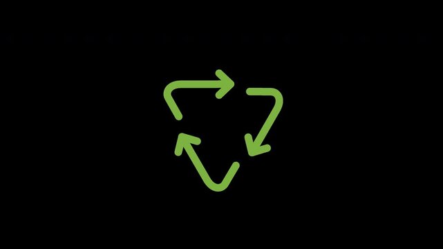 recycle symbol animation Vibrant Lime Bio Energy Renewable Cycle Motion 4K