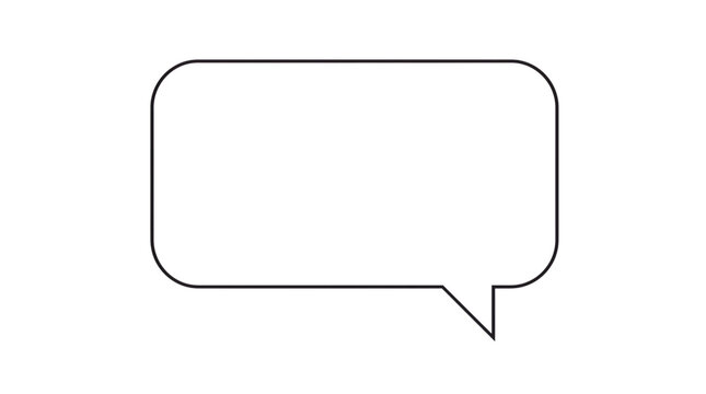Speech bubble with black and white isolated on transparent background