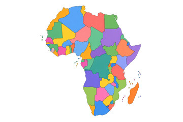 Colorful political map of the African continent with country borders vector © MDWAHIDUR