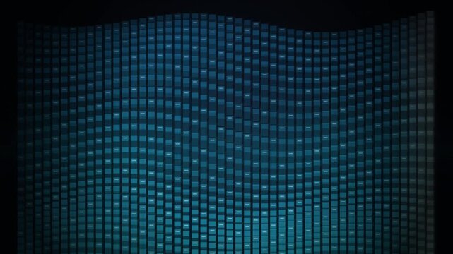 Abstract blue square pattern wave moving in cinematic motion for modern background projects.