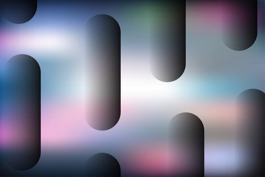 Abstract soft capsule shapes gradient pattern featuring blue and purple tones for modern minimalist digital wallpaper background.