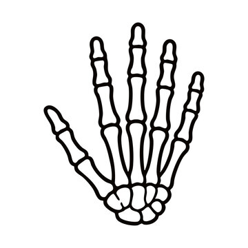 Skeleton Hand Bone Vector Icon Line Art - Perfect for Halloween Spooky Graphic Design, Poster, Pattern, and Sticker Project