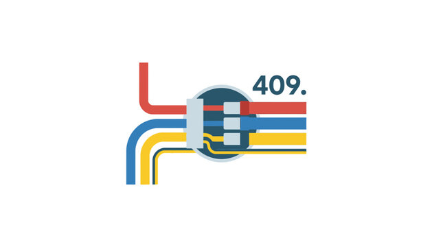 Abstract Network Connection Hub with Number 409