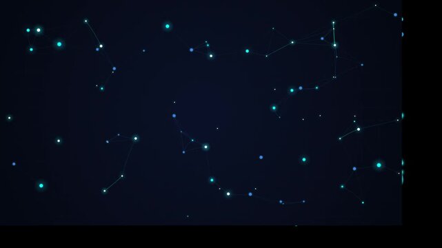 Since this is a versatile abstract background that bridges the gap between technology and space, the title should emphasize the "network," "glowing dots," and the dark blue color palette.
